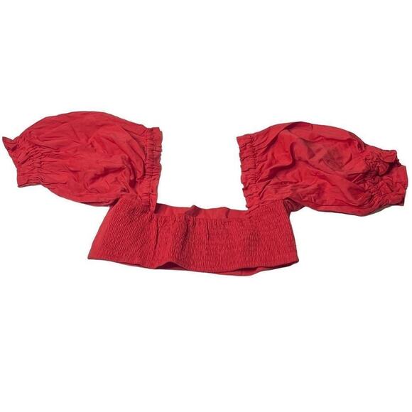 WeWoreWhat‎ Womens Y2K Solid Obe Ruby Coco Crop Top Blouse Medium New - Picture 4 of 16